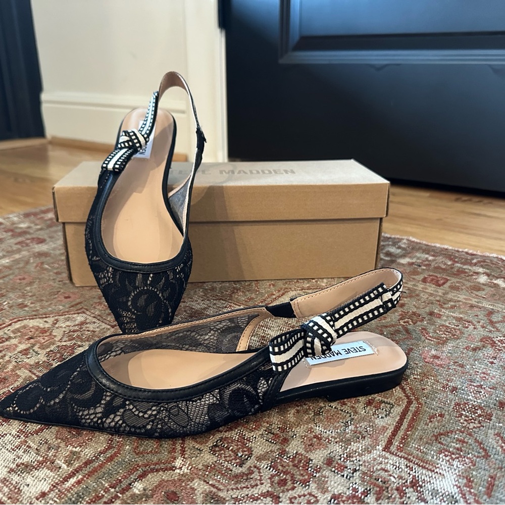 Steve Madden Black Olsen Ballet Flats Women’s Size 8 - Brand New